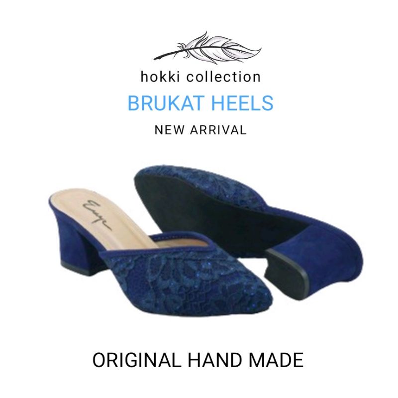 Brokat Heels Wanita Hak Tinggi 5 cm Sepatu Sandal Pesta Premium