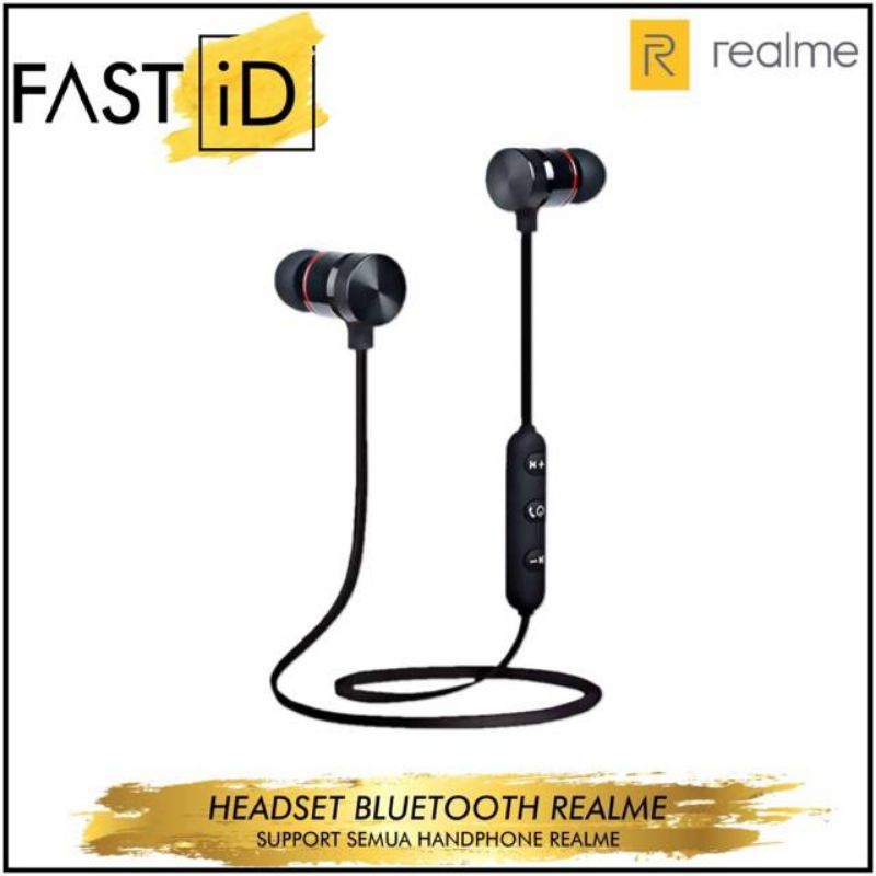 Hf Handsfree Headset Bluetooth REALME A09 Magnetic Wireless Kwalitas Mantappp