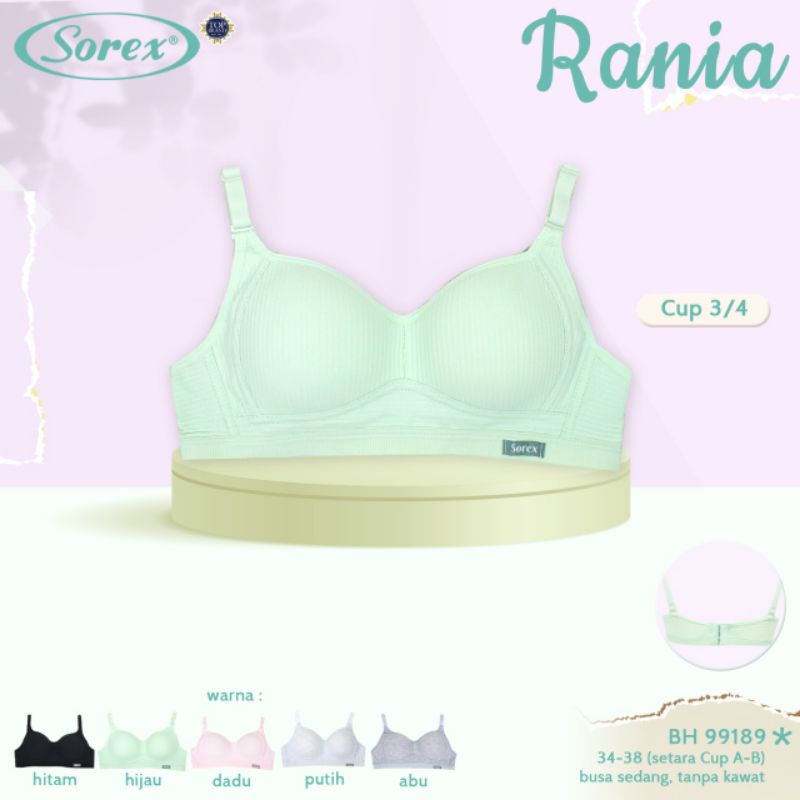 Bra Sorex Busa Tanpa Kawat 99189 Kait 3 Exlusive Bra 34-38 Setara Cup A