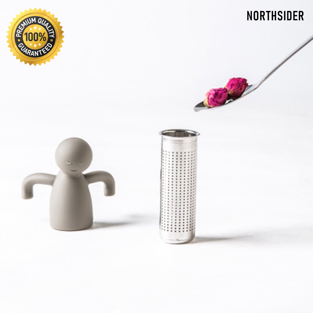 MR TEA INFUSER STANILESS STEEL | SARINGAN TEH SILICON GRIP STRAINER