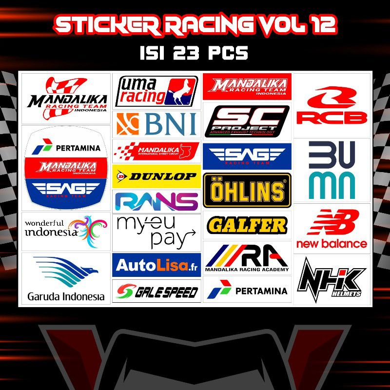 Stiker Racing Pack Mandalika Sticker Racing Print Stiker Helm Stiker Aesthetic Motor Sticker Motor Stiker Cutting