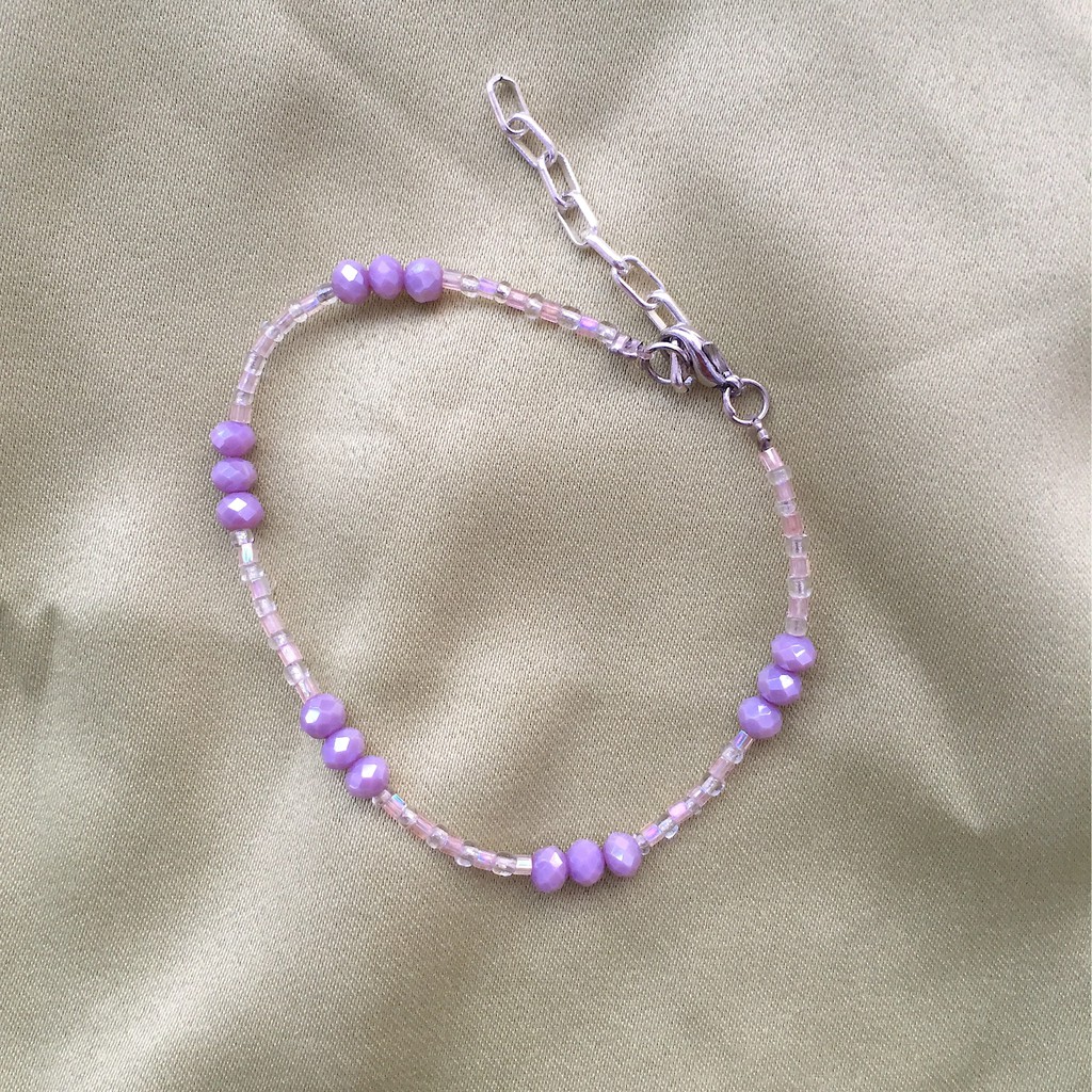 AMETHYST CRYSTAL BEADS BRACELETS / GELANG MANIK KRISTAL UNGU