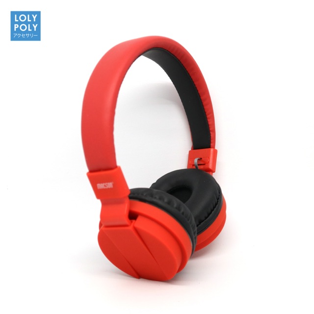 LOLYPOLY HEADPHONE STEREO WITH MICROPHONE RED