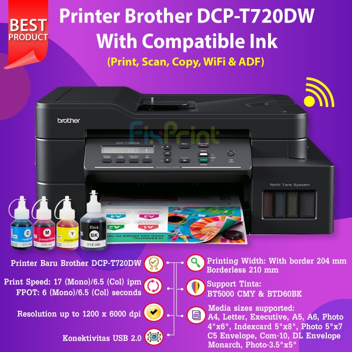 Printer Brothr DCP-T220 DCP T220 Pengganti T310 Tinta BTD60Bk BT5000