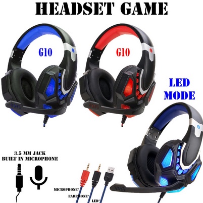 Headset Gaming X4 SY830MV SY850 G10 LED Headset Game Earphone Headphone Gaming Over Ear OneSOS/ PC