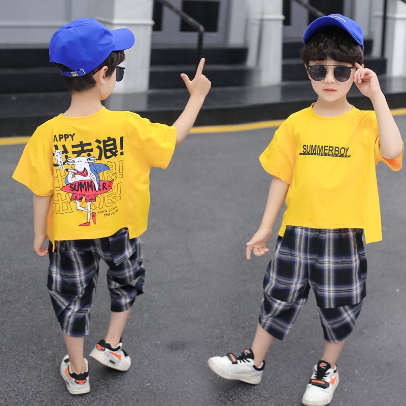 Setelan Anak Unisex Motif Summer Boy Baju Anak Import Usia 3-10 thn