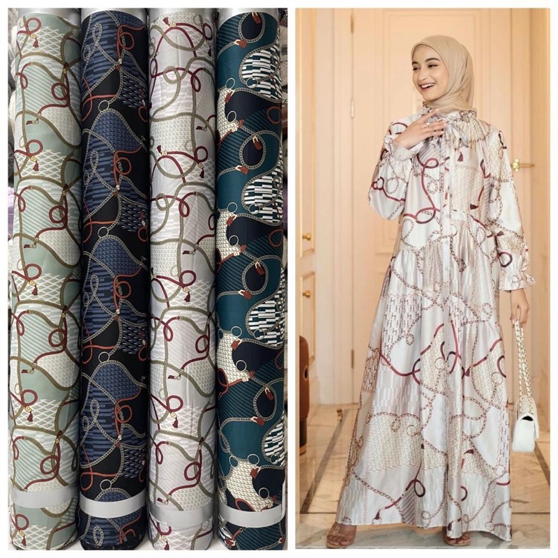 Bahan Kain Silk Mono / monogram / bahan gamis seragam / kain meteran murah