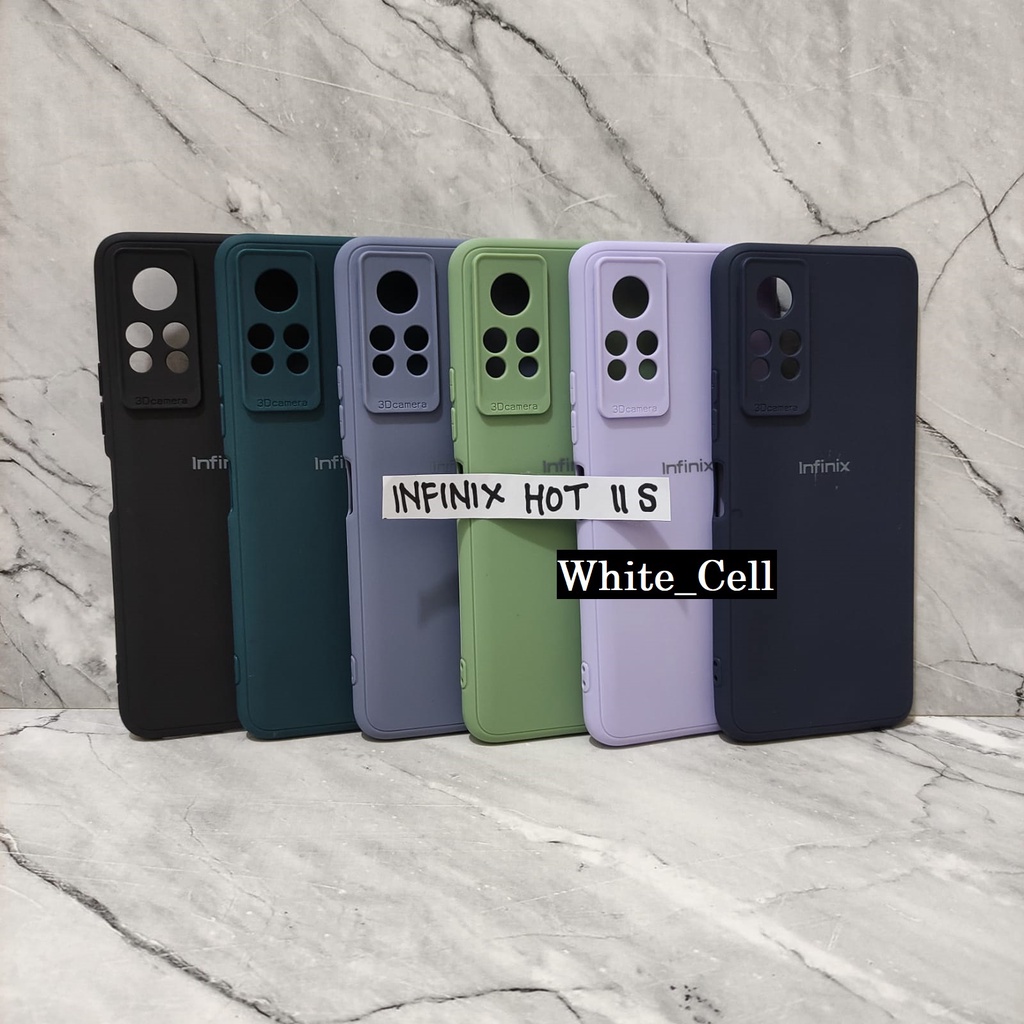 Infinix Hot 11S Note  11 Note 11 Pro Soft Case Candy Warna Warni Macaron Protector 3D Camera Logo Silicon White_Cell