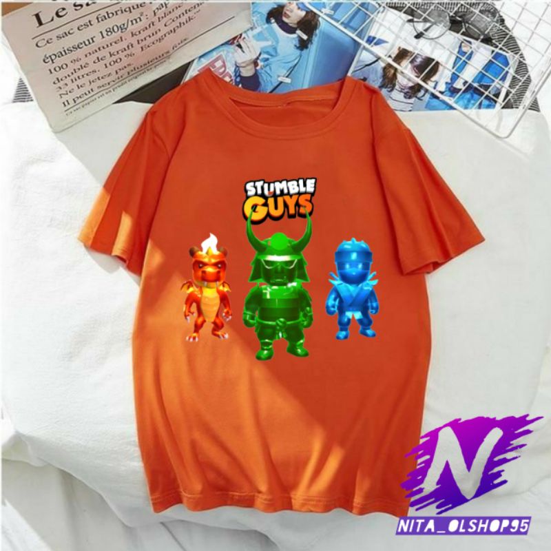 kaos stumble guys baju kaos anak dan dewasa karakter stumble guys