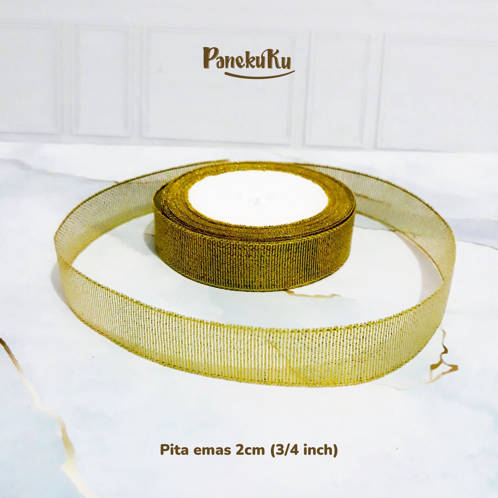 

Pita kado gift emas gold 2cm/ 3/4 inch