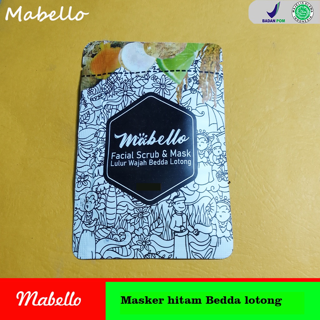 Mabello paket sabun beras hitam dan masker lulur wajah bedda lotong facial scrub paket skincare glowing mabelo beda lotong