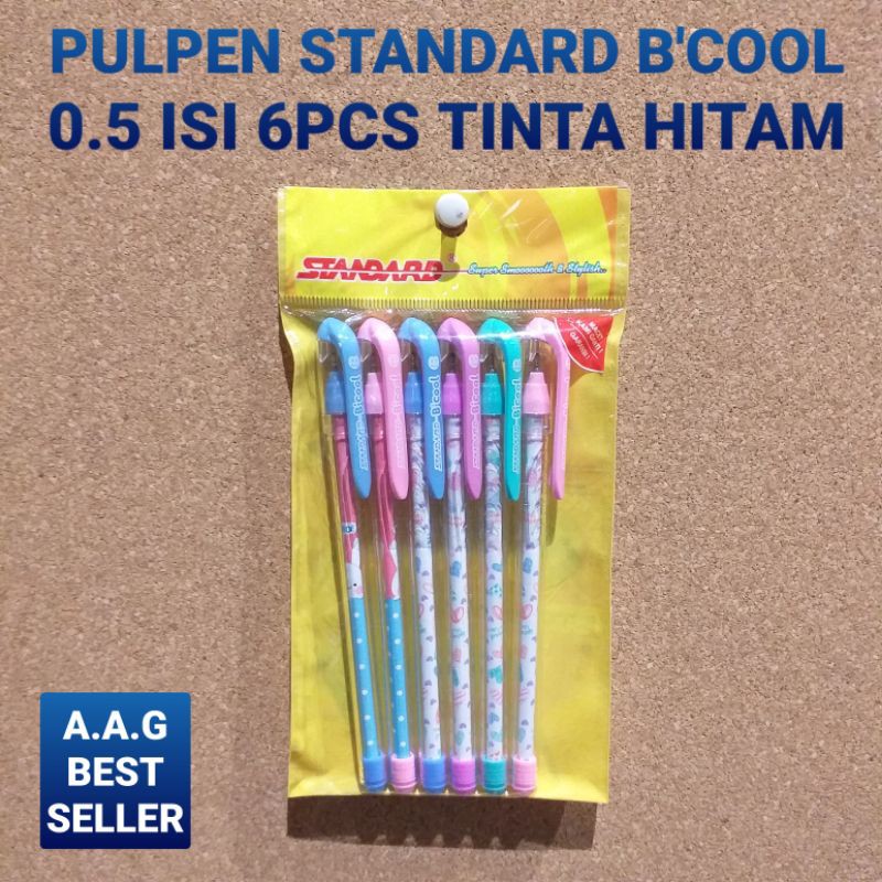 

PULPEN STANDARD B'COOL 0.5 ISI 6 PCS TINTA HITAM