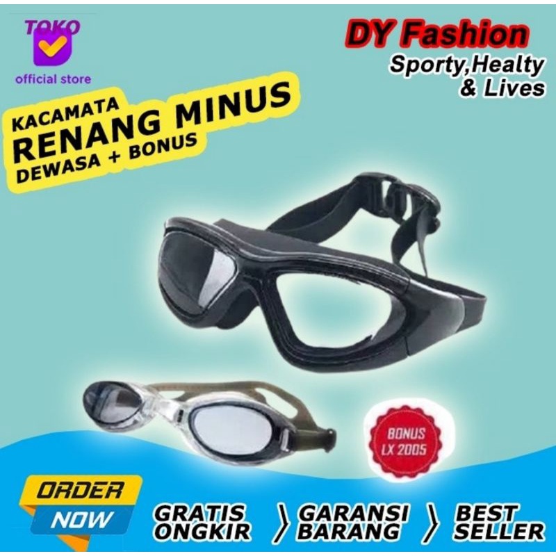 G0YANG HARGA:: Kacamata Kaca mata renang Googles dewasa Lensa Minus 2 3 4 + - OPT9100 100%ORIGINAL