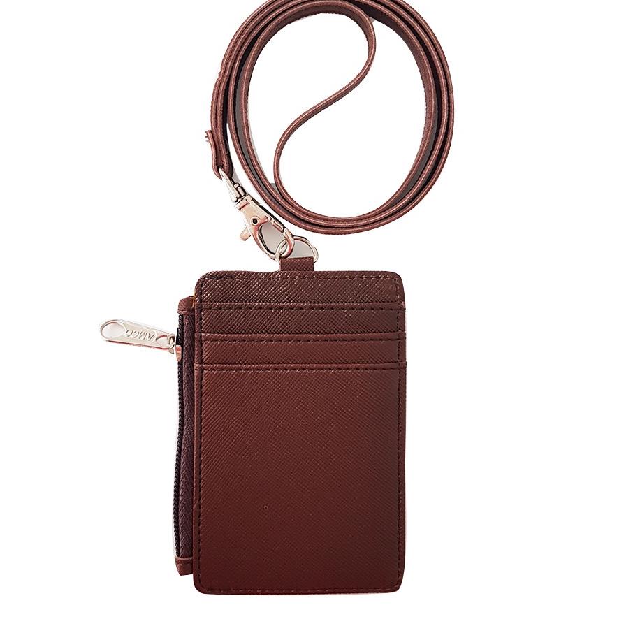 

Kekinian - ID Card Holder Coklat Tua Resleting V2 Name Tag Seleting ID Card Risleting Name Tag Lanyard Zipper Kulit Sintetis v2