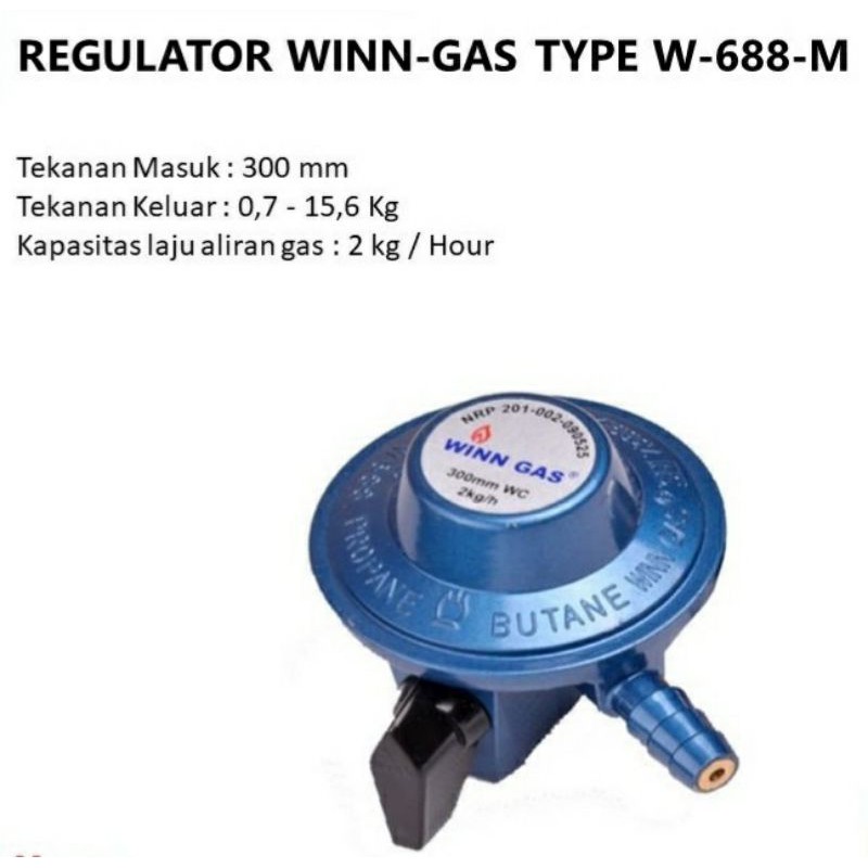 Winn Gas , W28 , 199 M  W 688 Win Gas , Regulator gas LPG  Tanpa Meter