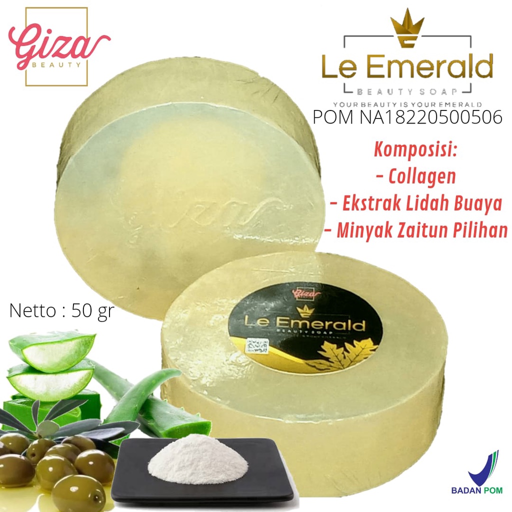 [Beli 3 Lebih HEMAT] Sabun Le Emerald Collagen Sabun Pencerah, Pemutih Wajah dan Badan