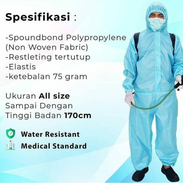 Baju apd hasmat medis astronot