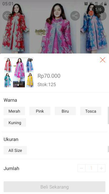 Tunic Santika Pias Cibulan #2 Tunik Batik Cantik Warna Seragaman Kantor Kerja Muslim Modis