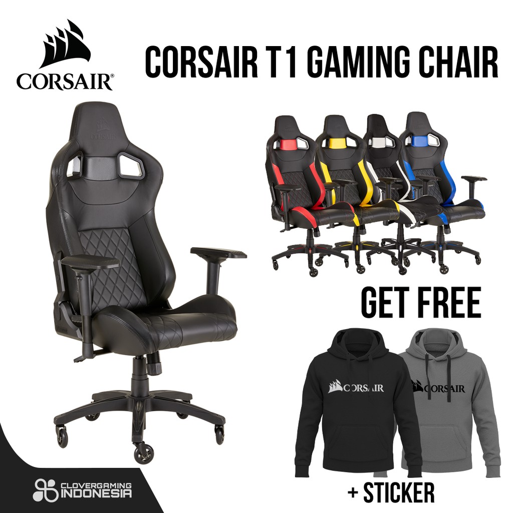 Corsair T1 Race 2018 Gaming Chair Black Blue Red White Yellow Shopee Indonesia Corsair T1 Race 2018 Gaming Chair Black Blue Red White Yellow Shopee Indonesia