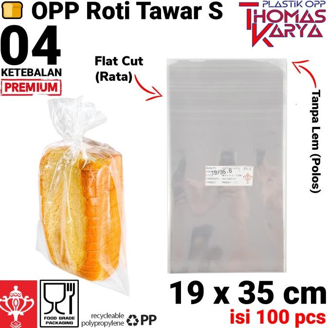 

paling diminati] 19x35 cm Plastik OPP TEBAL ( POLOS/Tanpa Lem ) | Plastik Roti Tawar