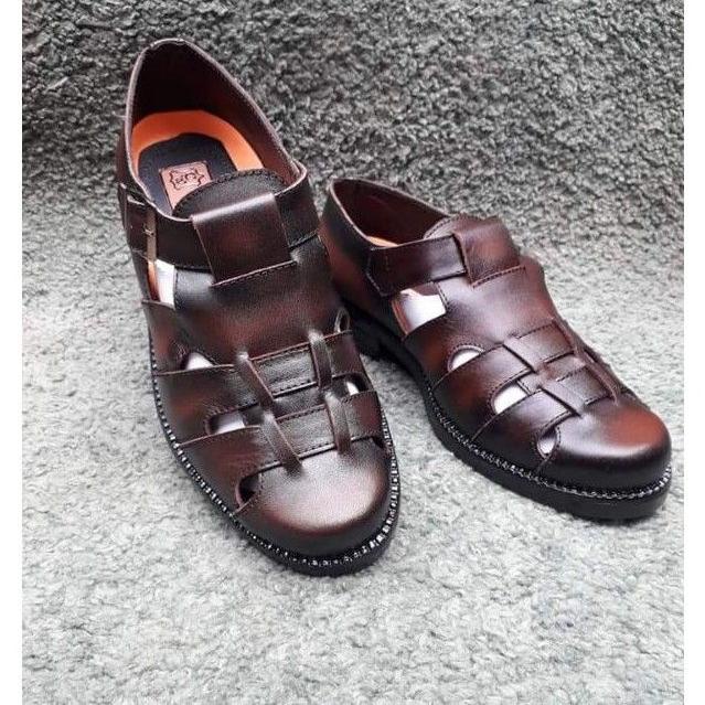 Terbaru.. sandal tali||sandal sepatu||sandal knip pria kulit asli 100% kualitas premium