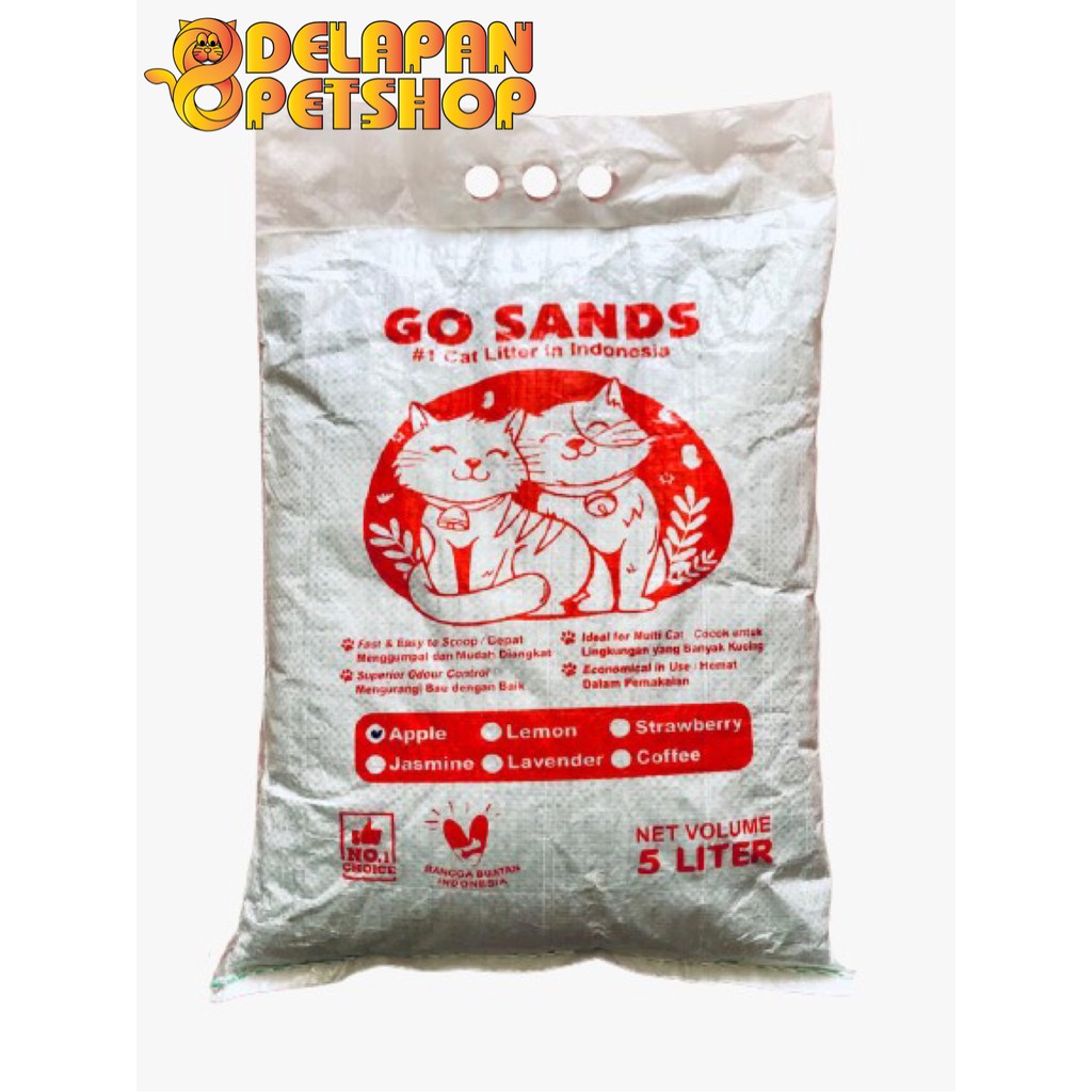GO SANDS Cat Litter 5L Pasir Kotoran Kucing Ekonomis / Pasir Gumpal / Pasir Wangi / Pasir Bentonite
