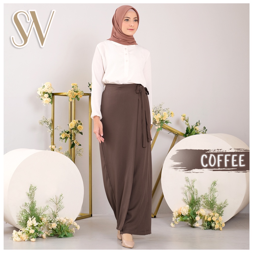 CELANA KULOT TIED ROCELA ROK CELANA BAWAHAN WANITA KULOT PREMIUM SENORITA CELANA KANTOR DAILY PANTS PALAZO KULOT PLAZO BAHAN ADEM FLOWLY ALL SIZE JUMBO CELANA WRAPPED KULOT PREMIUM KERJA KANTORAN CELANA BAHAN KULOT ALLSIZE-COFFE