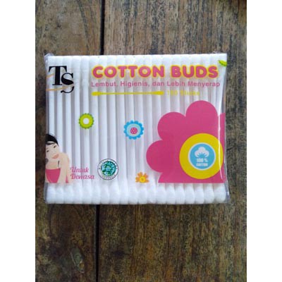 TS Cotton Bud Dewasa | Korek Kuping Kapas Refill 100Pcs