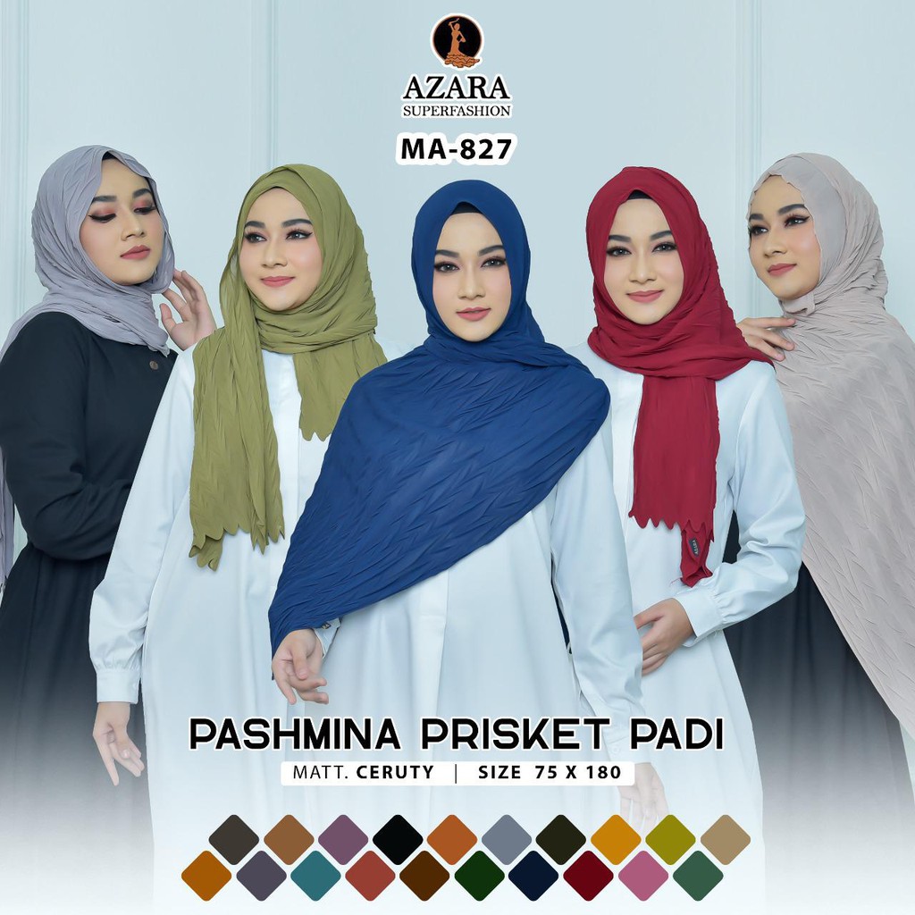 Evanz - Pashmina Plisket Padi Premium Ceruty Uno By Azara