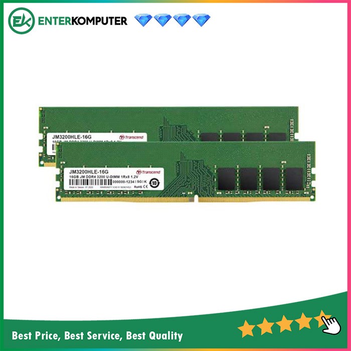 Transcend JetRam DDR4 PC25600 3200Mhz Dual Channel 32GB (2x16GB)