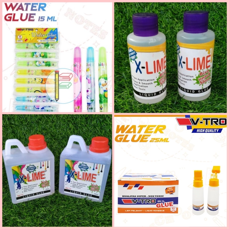 ( Ecer ) X-LIME / VTRO - LEM CAIR KERTAS MURAH SERBAGUNA / POVINAL BENING - CLEAR GLUE / ALL PURPOSE PAPER GLUE SLIME - 15ml 25ml 100ml 500ml