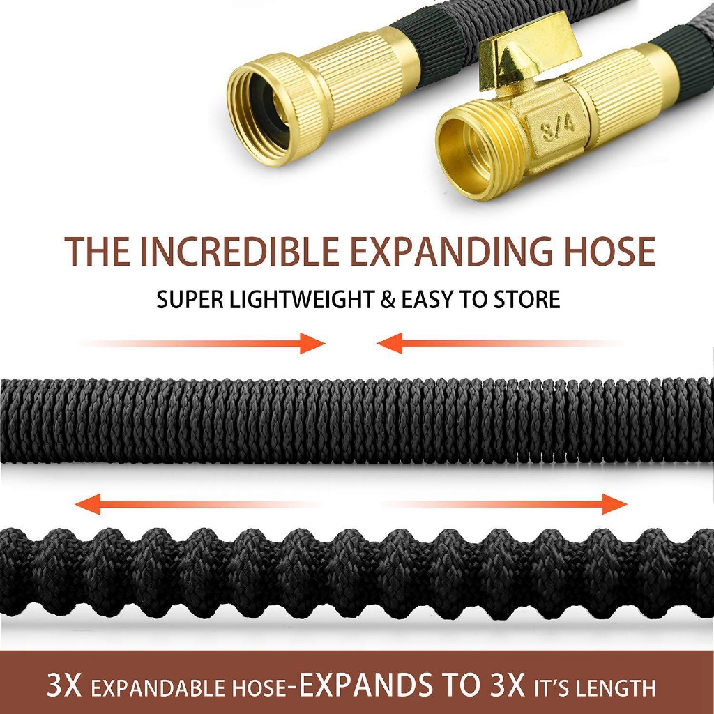 100 Ft Garden Hose Lightweight Expandable Garden Water Hose 3 4 Inch Solid Fittings Durable Outdoor Gardening Flexible Hose Yard Expanding Garden Hoses 10 Function Spray Nozzle Shopee Indonesia