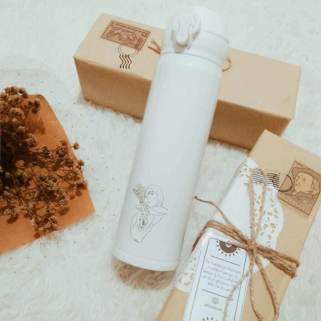 Custom Botol/termos Tumbler Ilustrasi Wajah (simple Lineart) Untuk Hadiah Ultah/anniv/wisuda/nikah