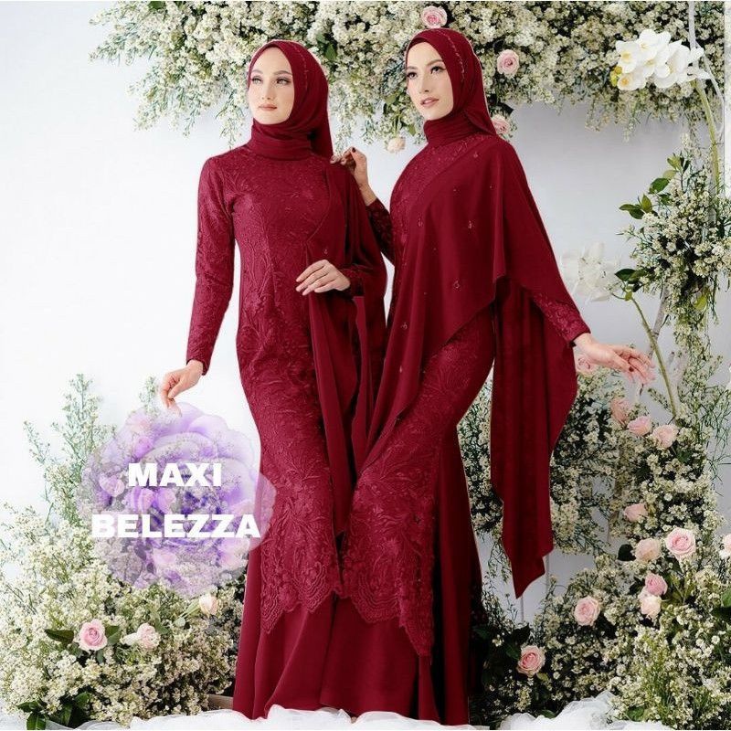Maxi Belezza/ 2KEN5 Limited baju pesta mewah gamis nuraini mocca coco xl brukat gaun remaja/gamis