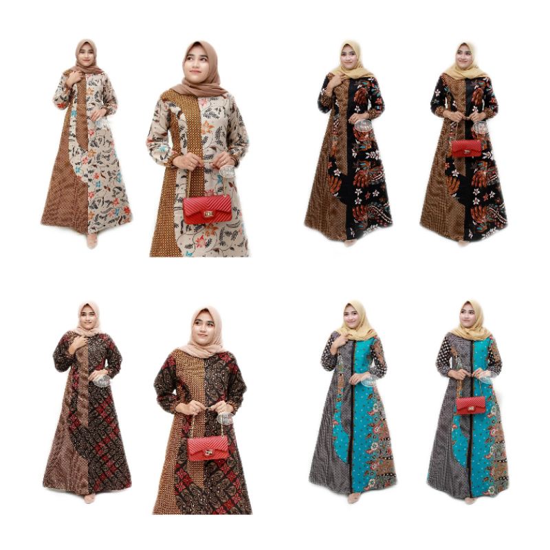 Gamis Batik Kombinasi Wanita