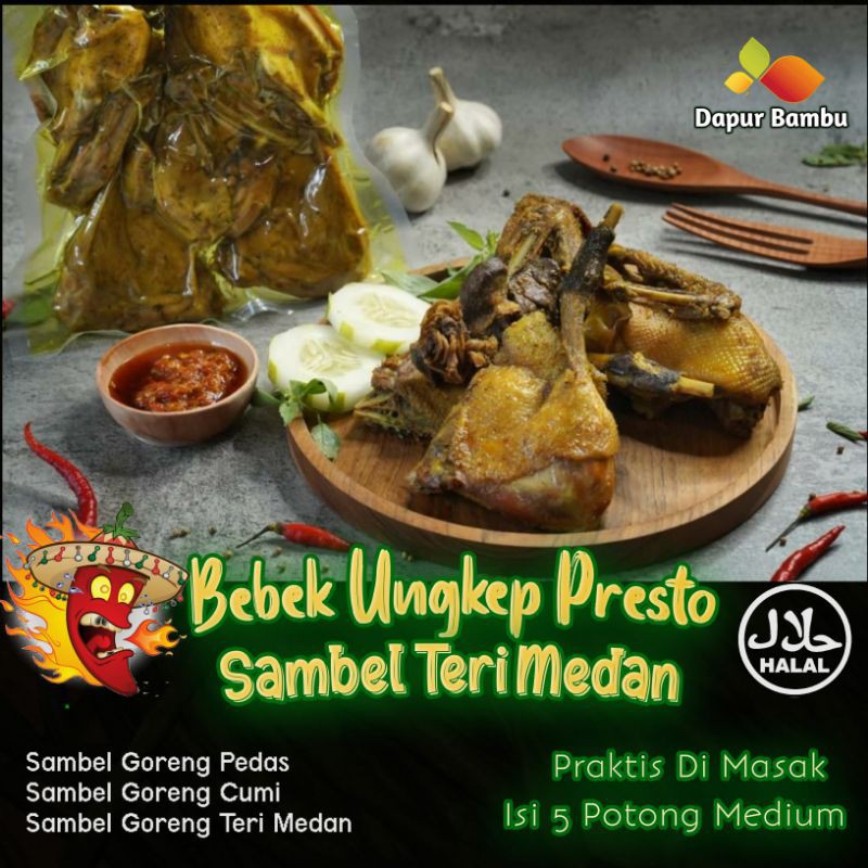 Jual Bebek Ungkep Sambel Teri Medan Isi 5 Potong Medium Bebek Presto Frozen Food Indonesia Shopee Indonesia