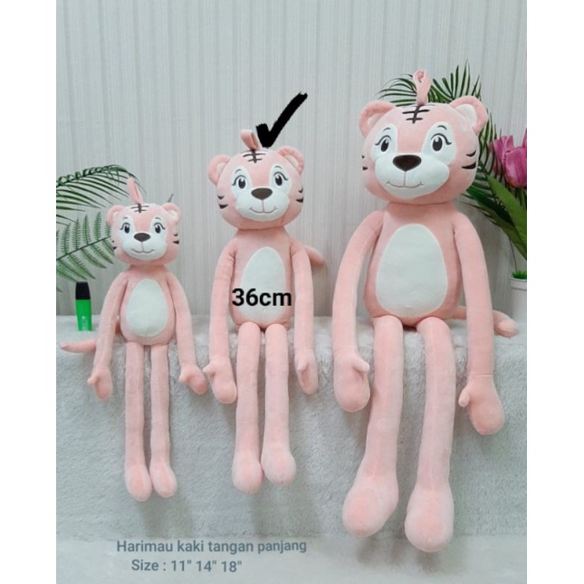 Boneka Harimau Tangan Kaki Panjang Size 36cm/Boneka Karakter/ Boneka Lucu