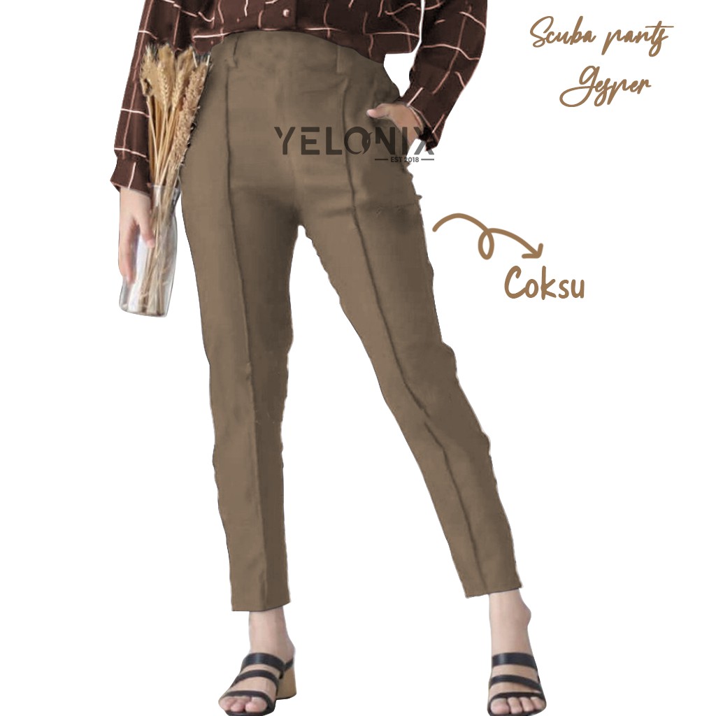 CELANA SCUBA CASUAL PANTS SCUBA JUMBO BIG SIZE CELANA PANJANG DEWASA FREE GESPER - YELONIX