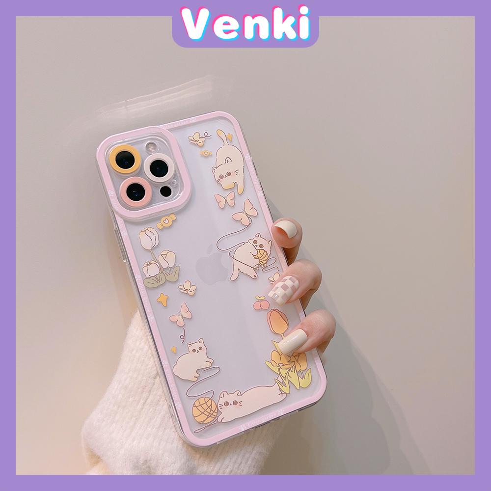 iPhone Case Silicone Soft Case Clear Case Square Edge Angel Eye Cat Eye Pupil Eye Full Cover Camera Protection Shockproof Case Pink Butterfly Cat Cute Style For iPhone 13 Pro Max iPhone 12 Pro Max iPhone 11 Pro Max iPhone 7 Plus iPhone XR XS MAX 11 pro