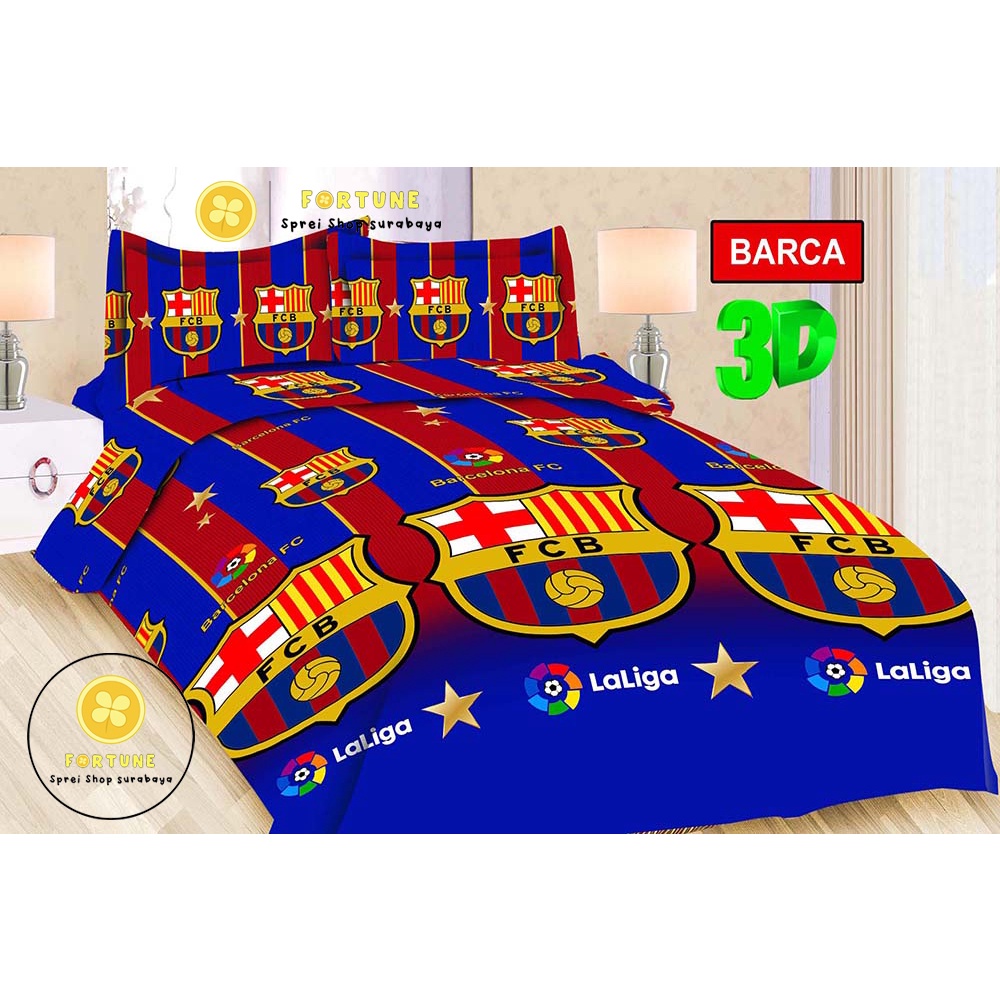 Sprei BONITA Motif Bola Terbaru 3D Disperse (BISA COD) M. United (MU), Barca, Barcelona, Chelsea, Juventus, Real Madrid