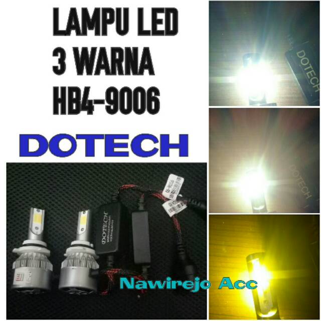 Bohlam Lampu Led HB4-9006 Dotech 3 Warna