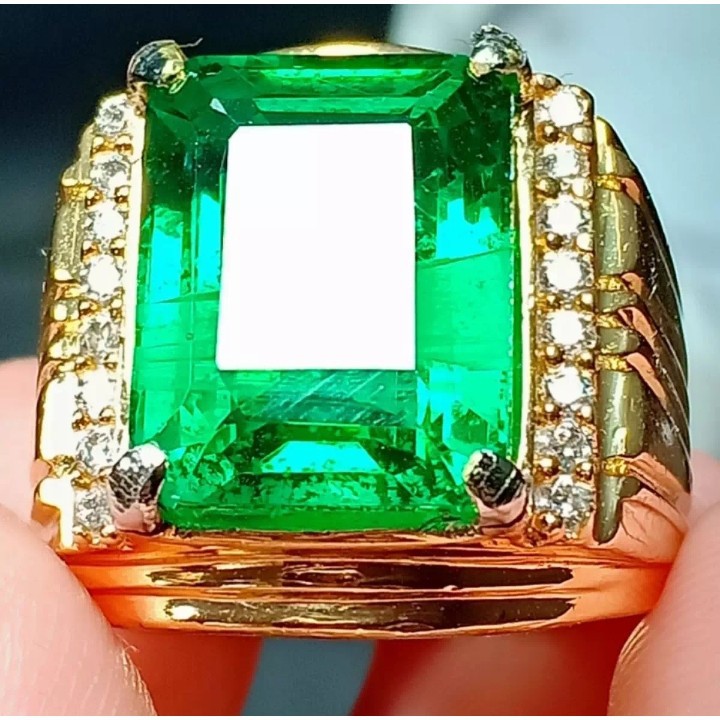 BATU PERMATA EMERALD BERYL / ZAMRUD COLOMBIA CATAM OCTAGON TOP LUSTER CRYSYAL
