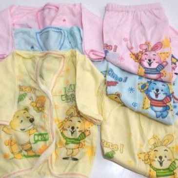 Setelan bayi setelan baju celana panjang bayi newborn 0-6m set baju celana bayi lucu murah piyama