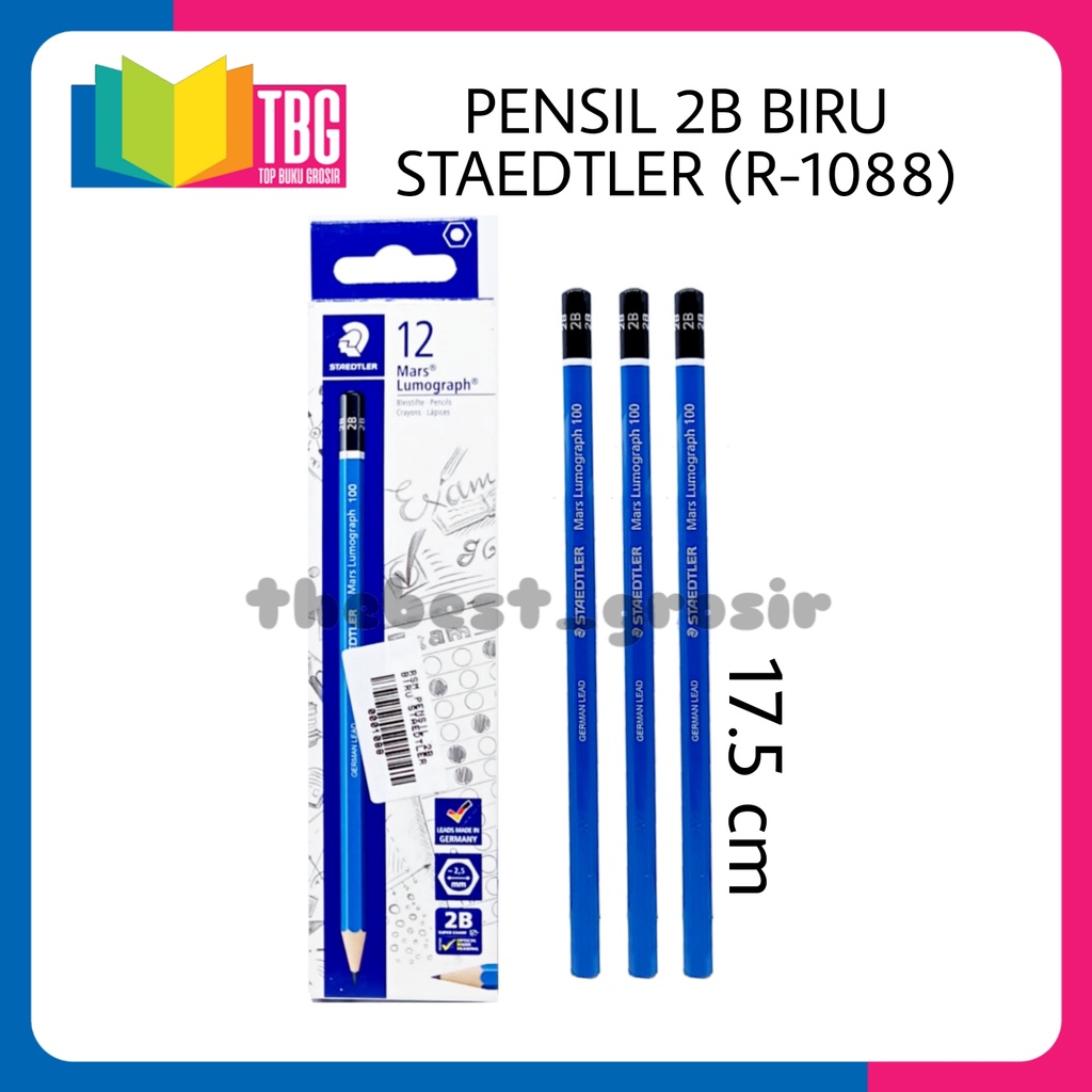 1 PCS PENSIL 2B BIRU STAEDTLER / PENSIL KAYU 2B STAEDTLER / PENSIL UJIAN 2B STAEDTLER (R-1088)