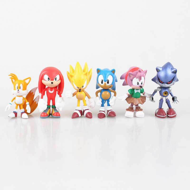 【In stock】Cute Sonic the Hedgehog Game Action Figures Kid Toy Gift 6pcs/Set