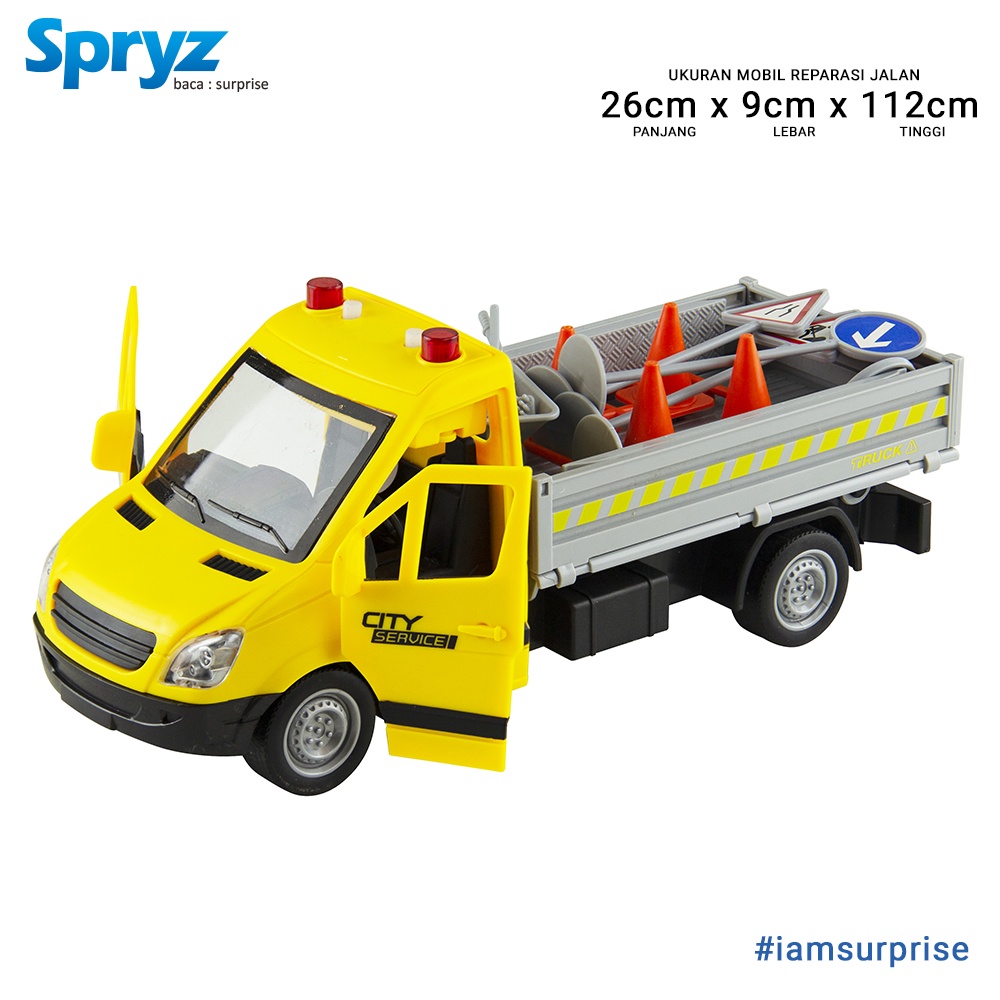 Spryz Citysquad NEW 1:16 Mobil Pemadam &amp; Reparasi Jalan Friction Suara &amp; Lampu