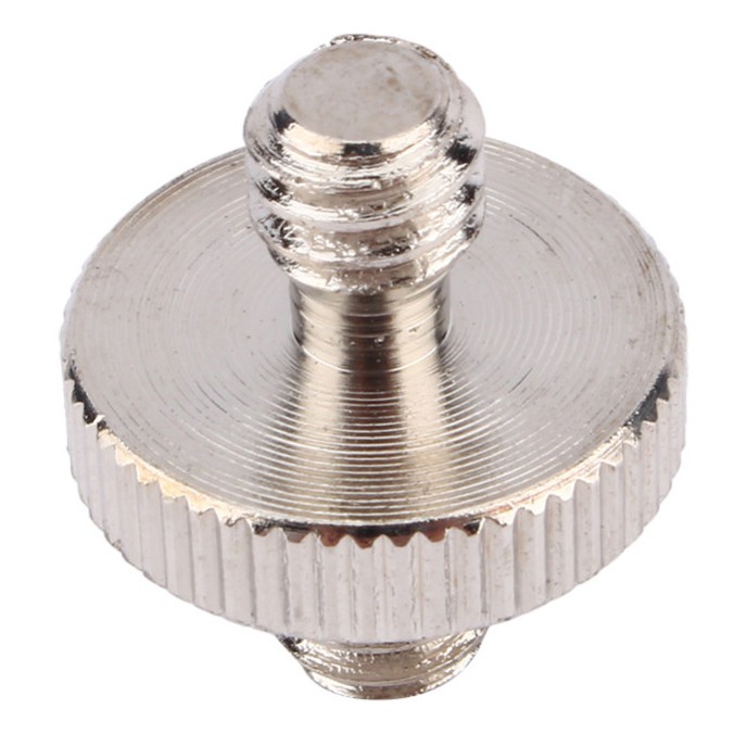 Jadkinsta Hot Shoe 1/4 Male to 1/4 Male Thread Adapter - RV81 - Silver