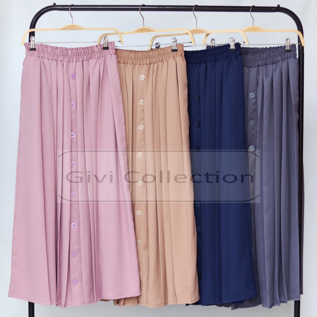 rok rempel kancing | Rok payung rempel full depan belakang | rok payung moscrepe | rok muslimah