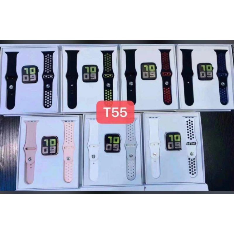 SMARTWATCHb T55 Double strap bisa telfon dan ganti walpaper bluetooth call