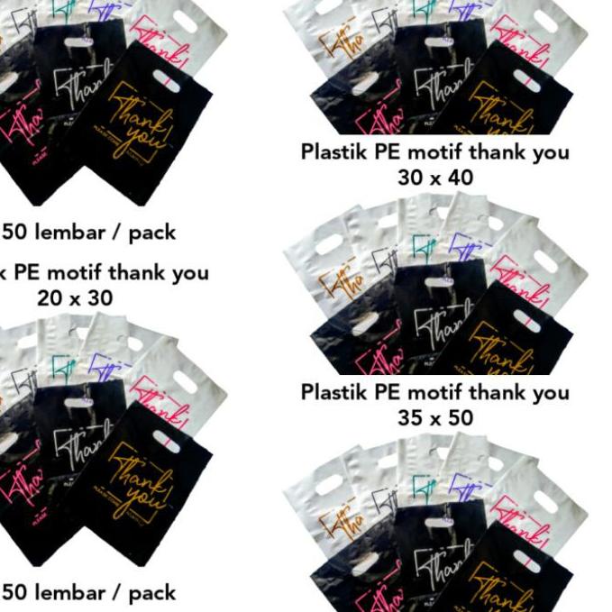 ➪ Plastik plong motif thank you / plastik pond motif thank you 20 x 30 ✬